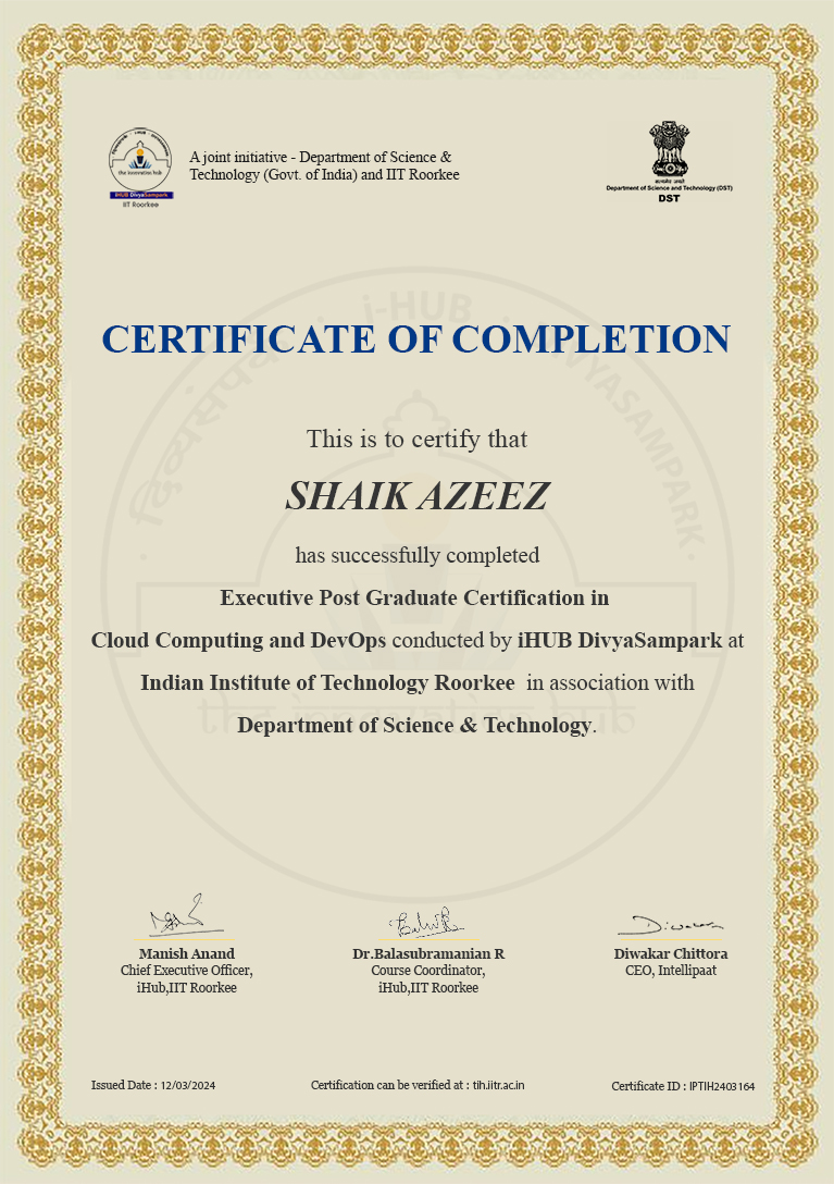 AZEEZ SHAIK - DevOps Engineer at Mphasis | LinkedIn